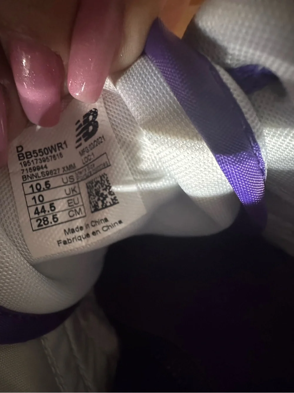 New Balance 550 white/purple